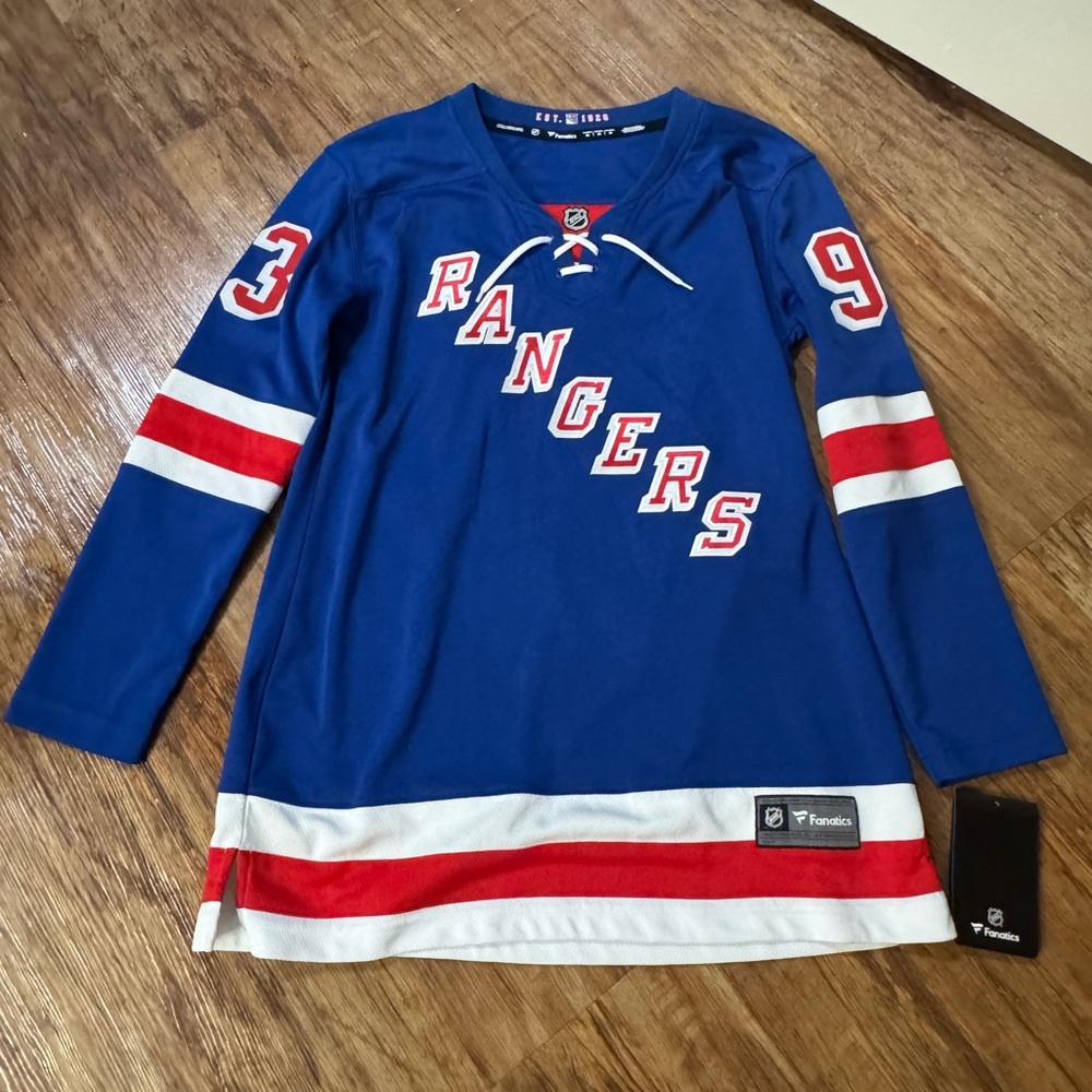 NWT New York Rangers Fanatics Jersey Mika Zibanejad # 93 Size M